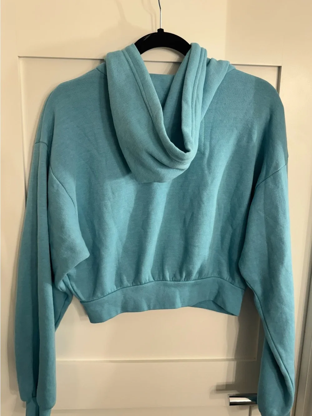 Aviator Nation 5 stripe aqua cropped hoodie and wide leg sweatpants NWOT XS set - Picture 4 of 16